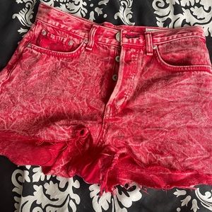 Rag & Bone red denim shorts